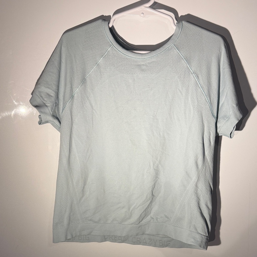 Athleta Girl Light Blue Short Sleeve Power Up Sport Length Tee Size M/8-10